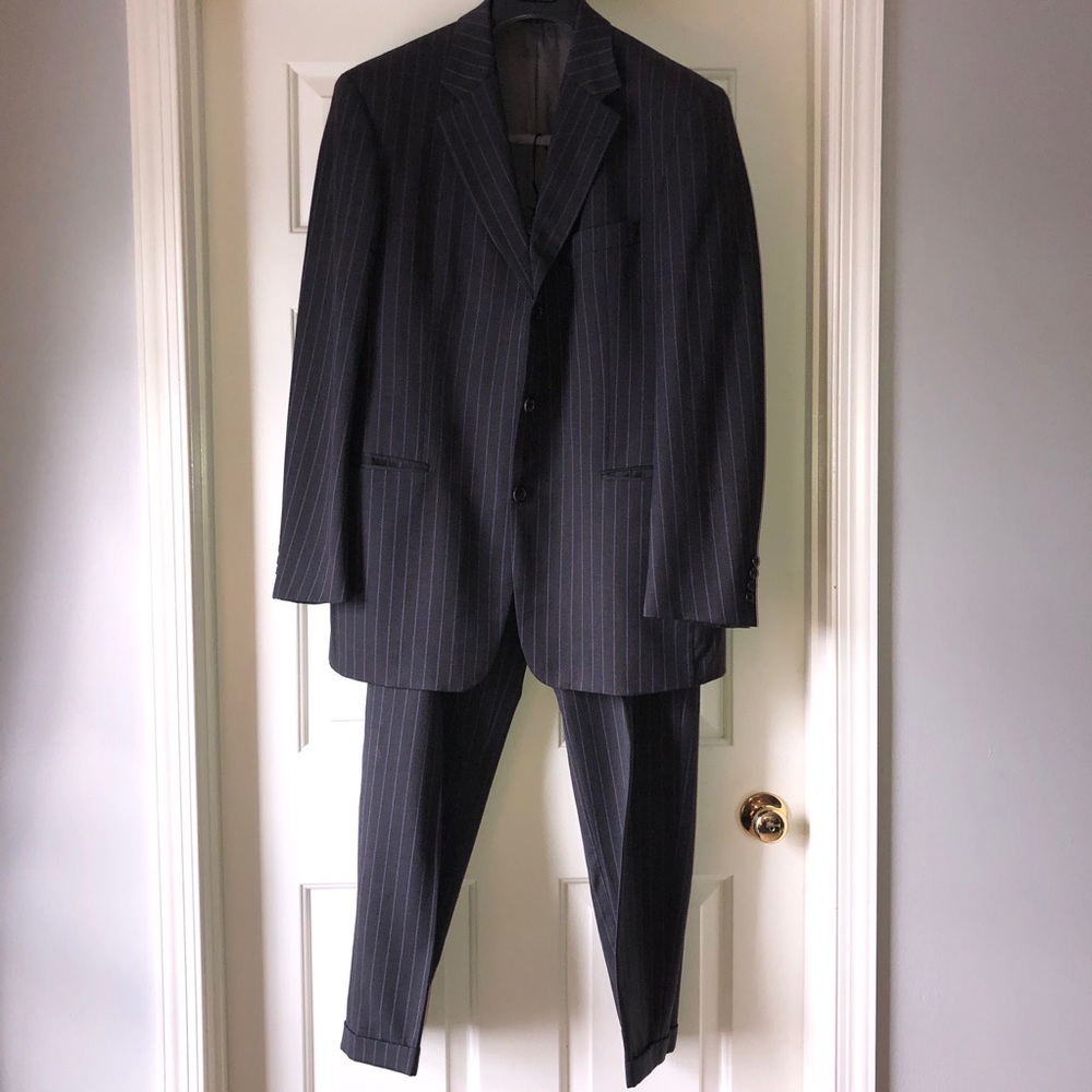Charcoal and Purple pinstriped Hugo Boss Suit